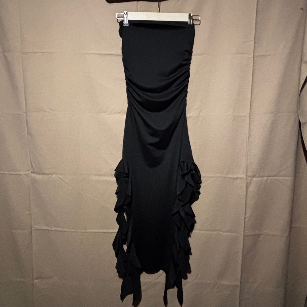 Black strapless tube dress, size small. By Do My Self